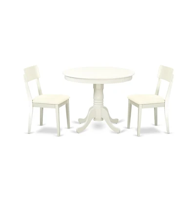 East West Furniture Dining Room Set Linen White