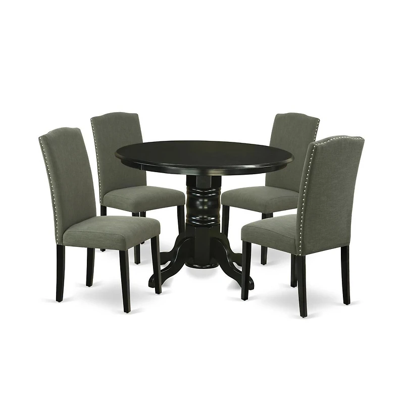 East West Furniture Dining Room Set Black