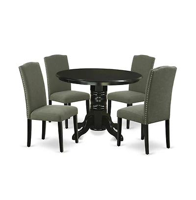 East West Furniture Dining Room Set Black