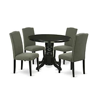 East West Furniture Dining Room Set Black