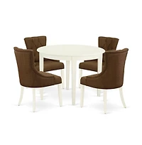 East West Furniture Dining Room Set Linen White