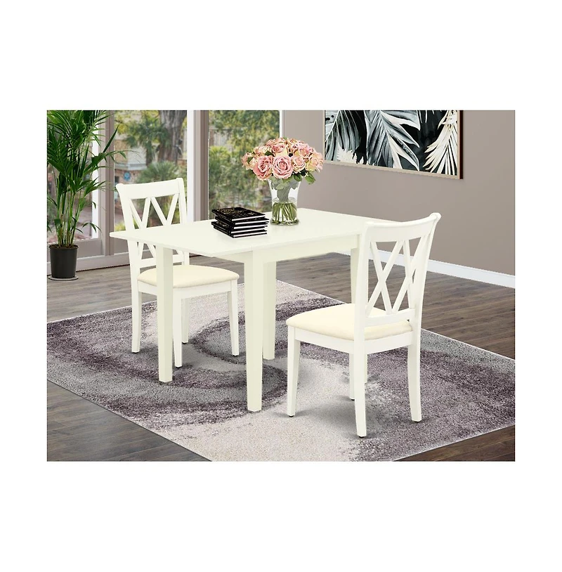 East West Furniture Dining Room Set Linen White