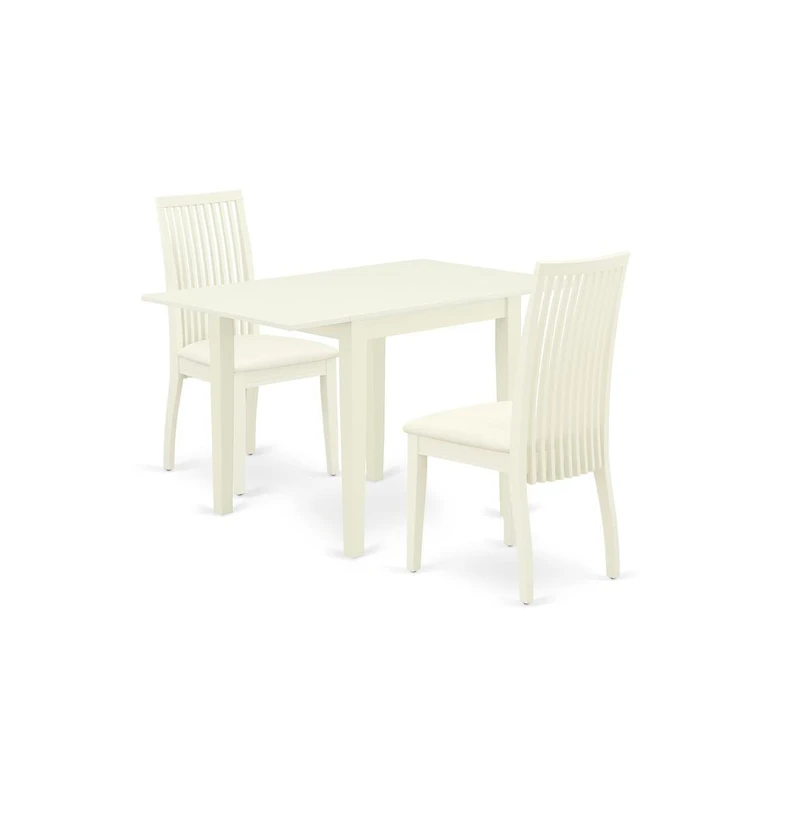 East West Furniture Dining Room Set Linen White
