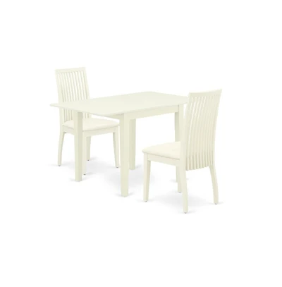 East West Furniture Dining Room Set Linen White