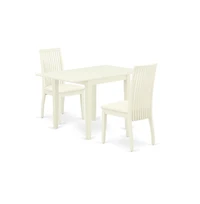 East West Furniture Dining Room Set Linen White