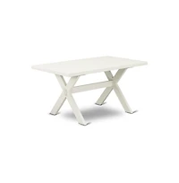 East West Furniture 5-Pc Dining Table Set Includes 4 Parson dining chairs with Upholstered Seat and High Back and a Rectangular Dining Table