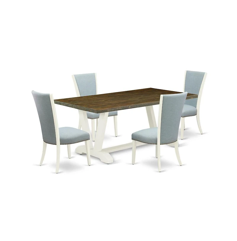East West Furniture 5 Piece Mid Century Dining Set