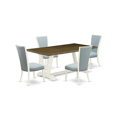 East West Furniture 5 Piece Mid Century Dining Set