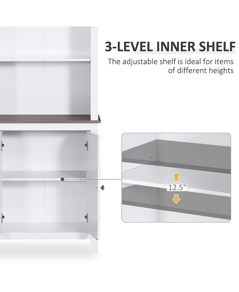 69” Wooden Tall Free Sding Sd Alone Bathroom Linen Tower Storage Cabinet