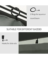 Outsunny 9.84' x 11.8' Gazebo Sidewall Set with Hooks/C-Rings,