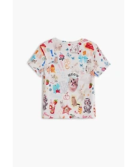 Desigual Girls's Short-sleeve cat T-shirt