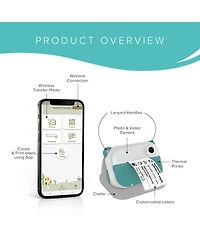 myFirst Camera Insta Wi 4-in-1 Instant Print Camera and Label Maker for Kids 12MP Photos, 1080P Video, 32GB microSD