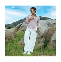 Campus Sutra Men's Nude Pink Spear-Textured Shirt