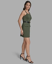 Bcbg Women's Sleeveless Belted A-Line Dress