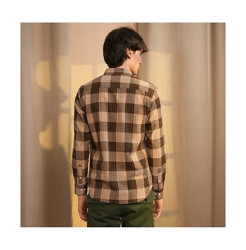 Campus Sutra Men's Chocolate Brown Chalk-Buffalo Check Shirt