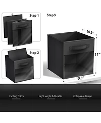 Sorbus Inch 6 Pack Collapsible Fabric Storage Bins with Clear Window - for Organizing Clothes, Toys, Books, Shelves