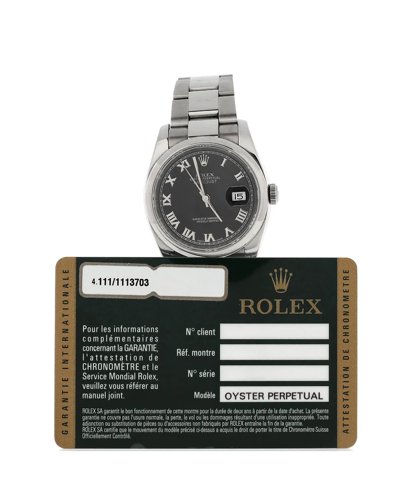 Pre-Owned Rolex Oyster Perpetual Datejust Automatic Watch in Stainless Steel 36mm