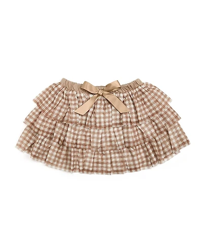 Sweet Wink Little and Big Girls Gingham Printed Tulle Tiered Tutu Skirt