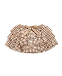 Sweet Wink Little and Big Girls Gingham Printed Tulle Tiered Tutu Skirt