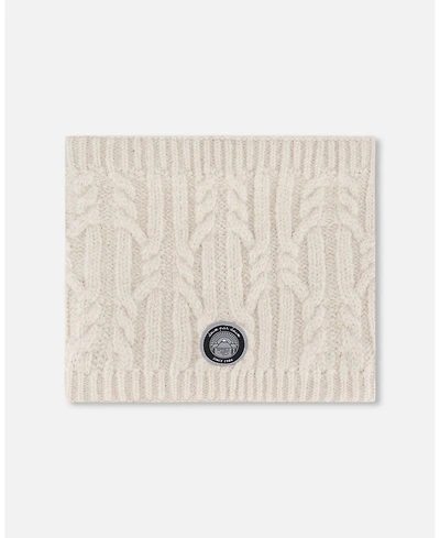 Deux par Kids Unisex Lined Winter Neckwarmer Off-White - Toddler|Child