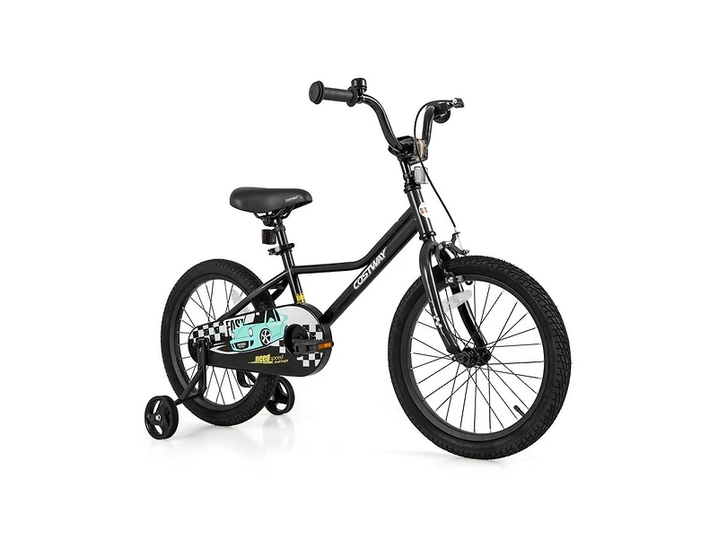 18 Inch Kids Bike Adjustable for Ages 4-8 with Low-Step Frame