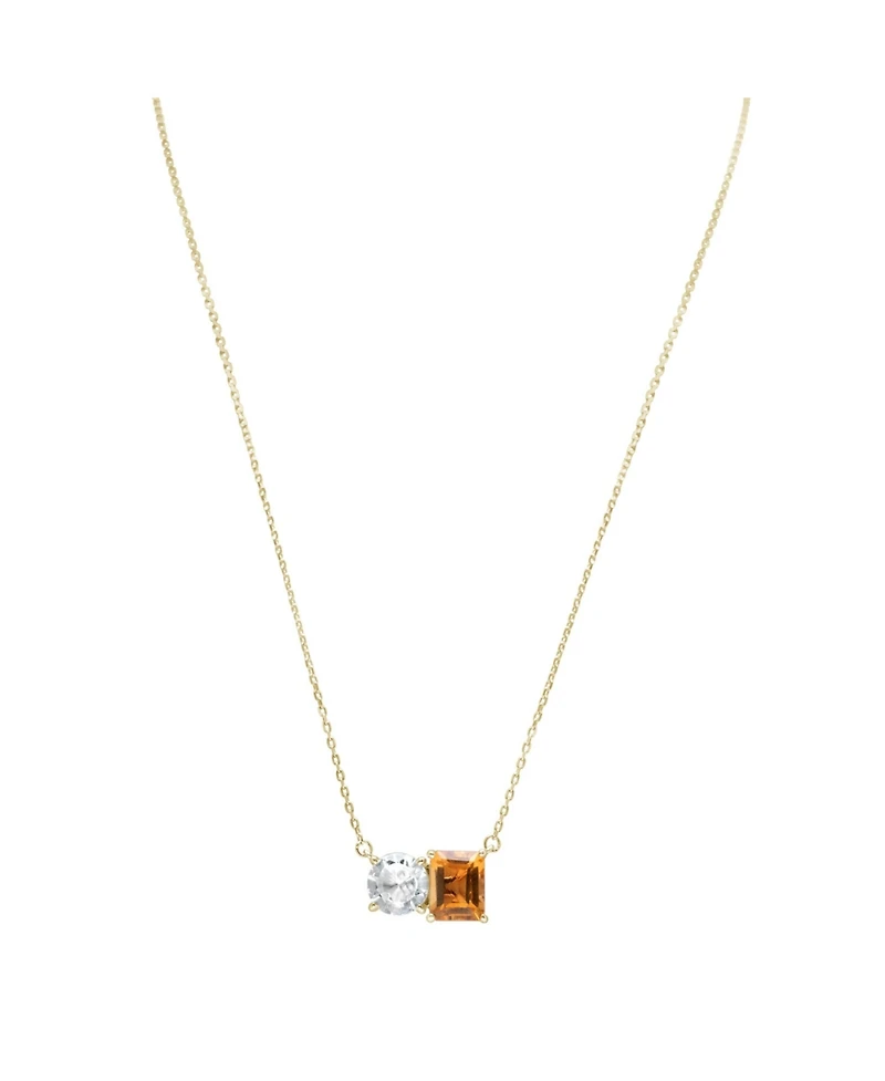 Suzy Levian New York Suzy Levian Sterling Silver Topaz Two Stone Necklace