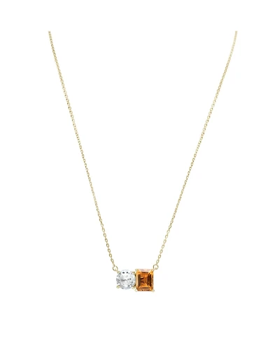 Suzy Levian New York Suzy Levian Sterling Silver Topaz Two Stone Necklace