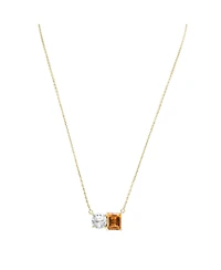Suzy Levian New York Suzy Levian Sterling Silver Topaz Two Stone Necklace