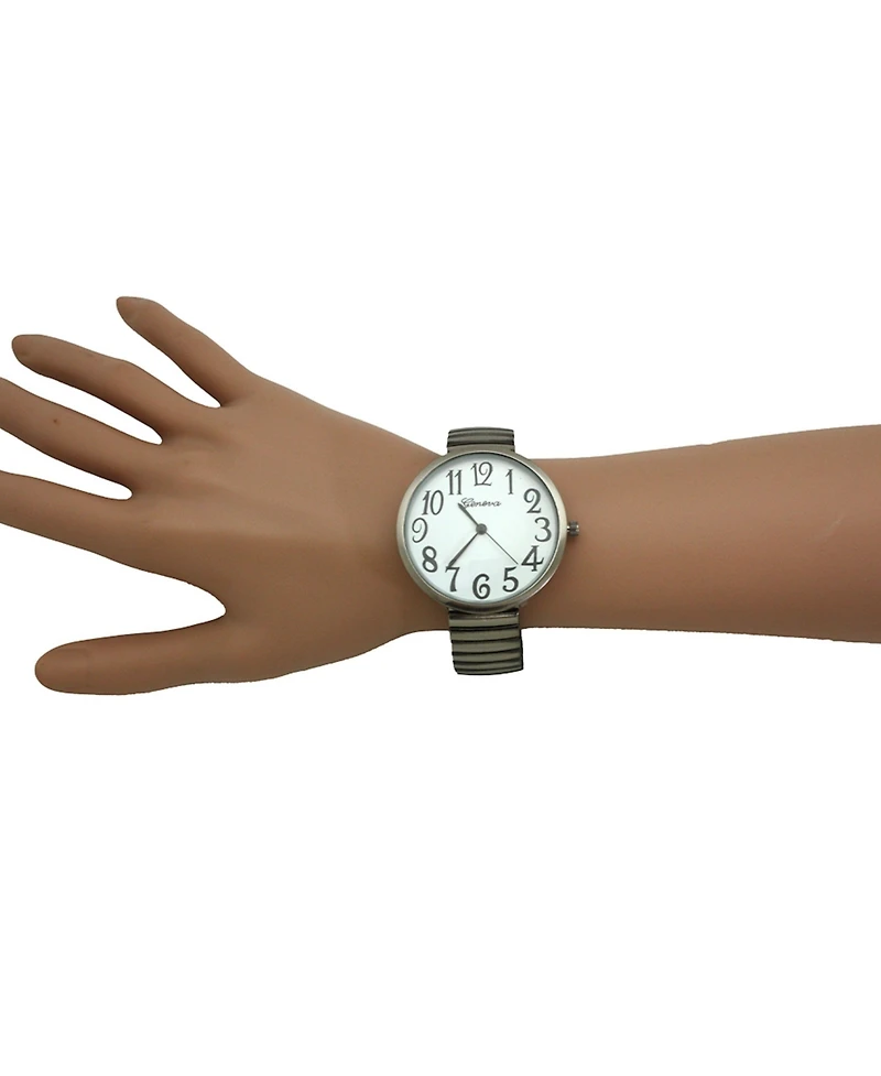 Olivia Pratt Metallic Super Large Face Stretch Strap Watch