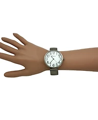 Olivia Pratt Metallic Super Large Face Stretch Strap Watch