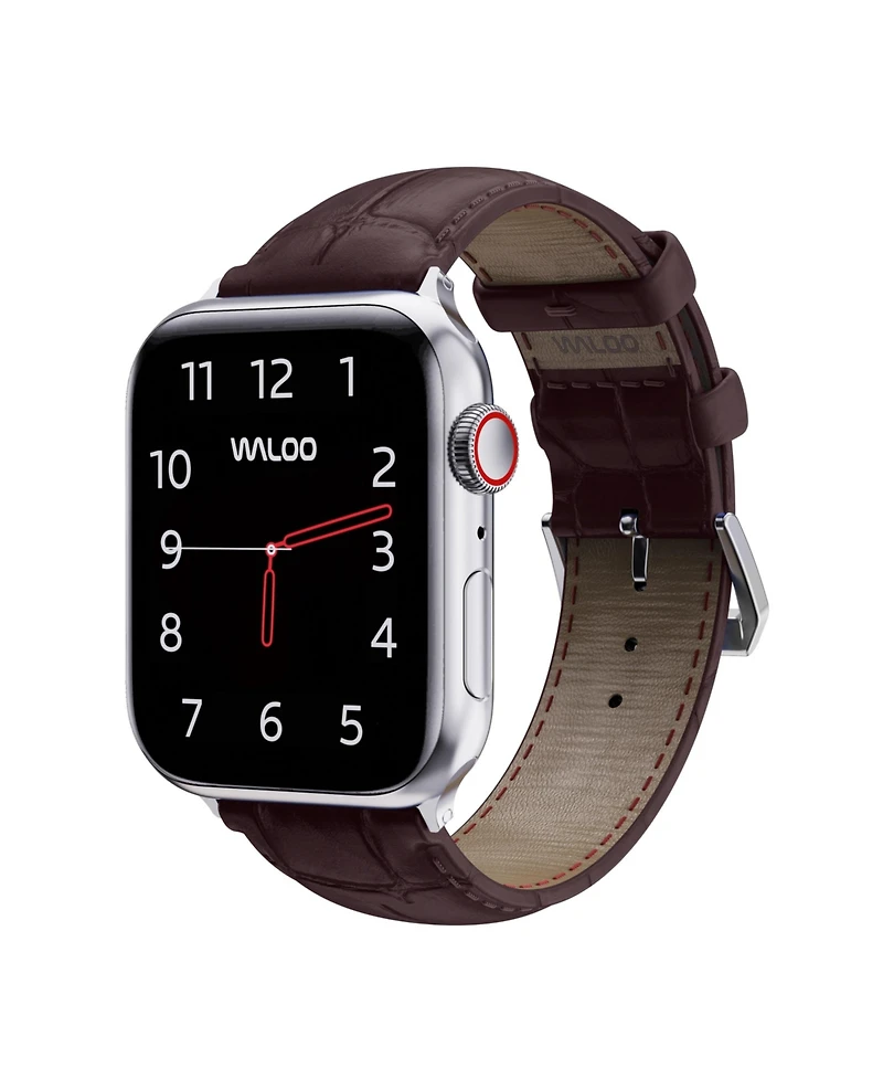 Waloo Crocodile Texture Leather Replacement Band for Apple Watch