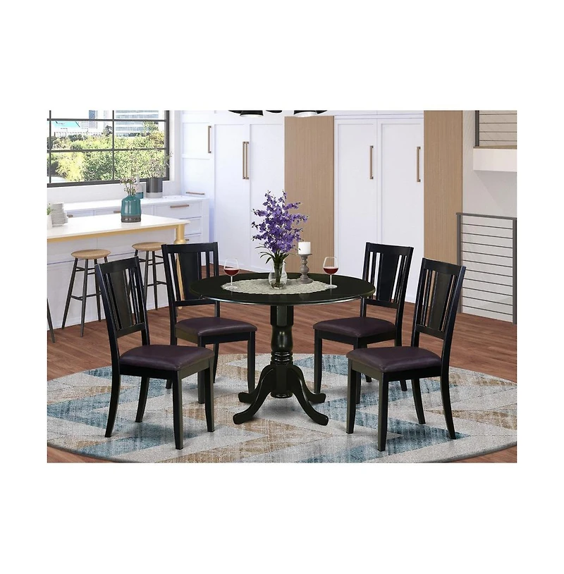 East West Furniture 5 Pc dinette set - Dining Table and 4 Dining Chairs