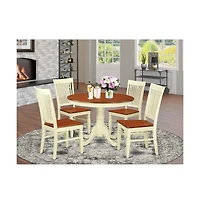 East West Furniture Dining Room Set Buttermilk & Cherry