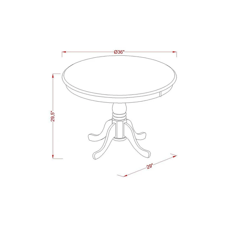 East West Furniture 3 Pc Dining room set - Kitchen dinette Table and 2 Kitchen Dining Chairs