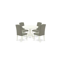 East West Furniture Dining Room Set Linen White