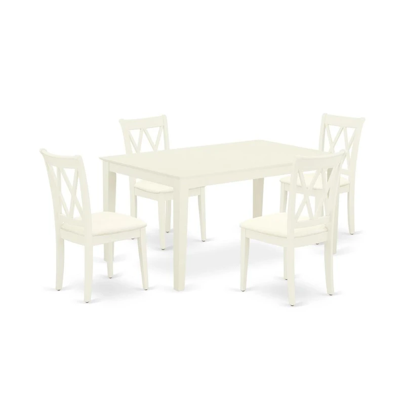 East West Furniture Dining Room Set Linen White