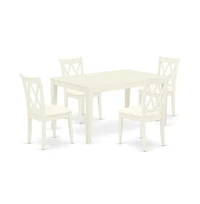 East West Furniture Dining Room Set Linen White