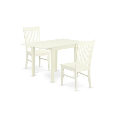 East West Furniture Dining Room Set Linen White