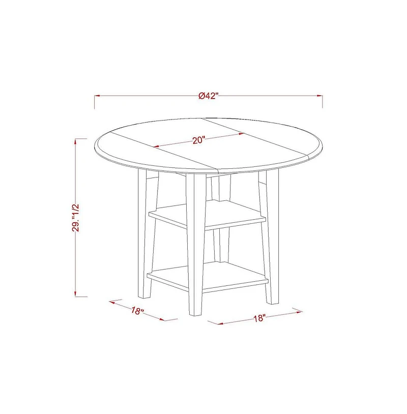 East West Furniture Dining Room Set Linen White