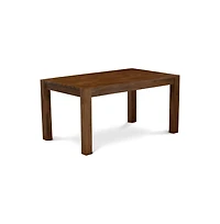 East West Furniture 7-Piece Dining Room Set- 6 Parson Chairs with Linen Fabric Seat and Button Tufted Chair Back