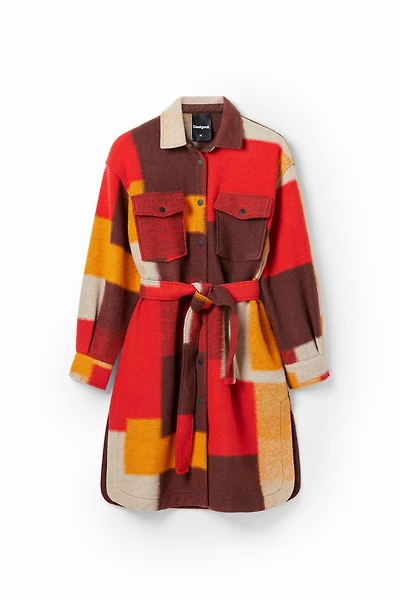 Desigual Women's Checked overshirt coat