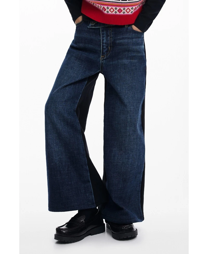 Desigual Girls Girls's Asymmetric waist combined jeans