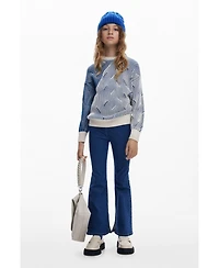 Desigual Girls's Textured striped sweater