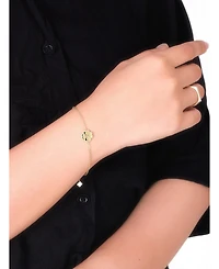 Devata Clover Heart Chain Bracelet in 14K Gold, 6.5 in adj to 7.5 in, approx. 2.8 grams.