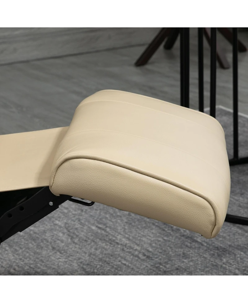 Homcom Faux Leather Manual Recliner with Swivel Wood Base,