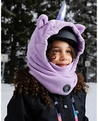 Deux par Deux Girl Polar Fleece Balaclava for Ski Helmet Purple Unicorn - Toddler|Child