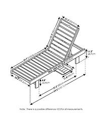 Homlux Outdoor Wood Sun Lounger with Adjustable Backrest and Tray, Natural Finish