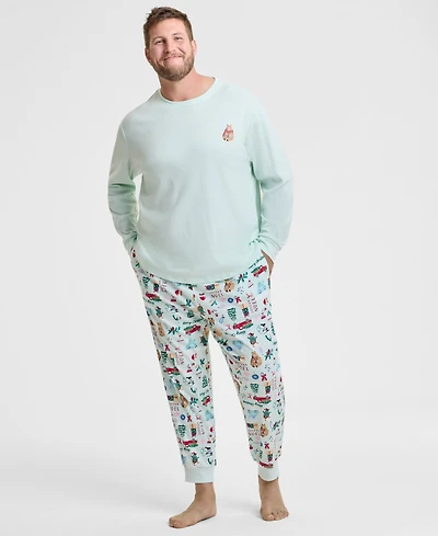 Holiday Lane Men's Big & Tall Winter Cotton Pajama Set, Macy's Exclusive