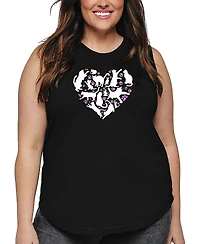 La Pop Heart Plus Cat Word Art Tank Top