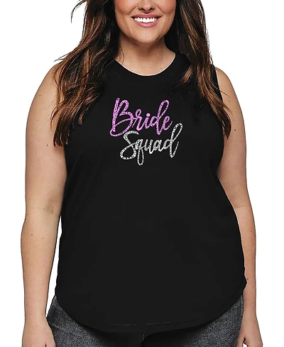 La Pop Art Plus Bride Squad Word Tank Top